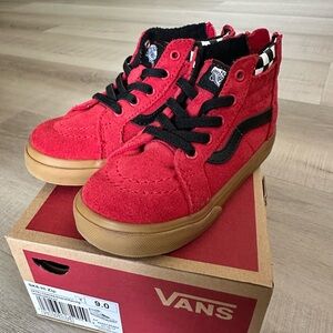 Vans SK8-Hi Zip Red Sneakers Toddler Sz 9